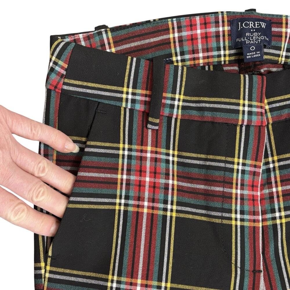 J Crew BC606 Sz‎ 0 NWOT Full-length Ruby Pant in Stewart Tartan Plaid Stretch - Picture 5 of 15